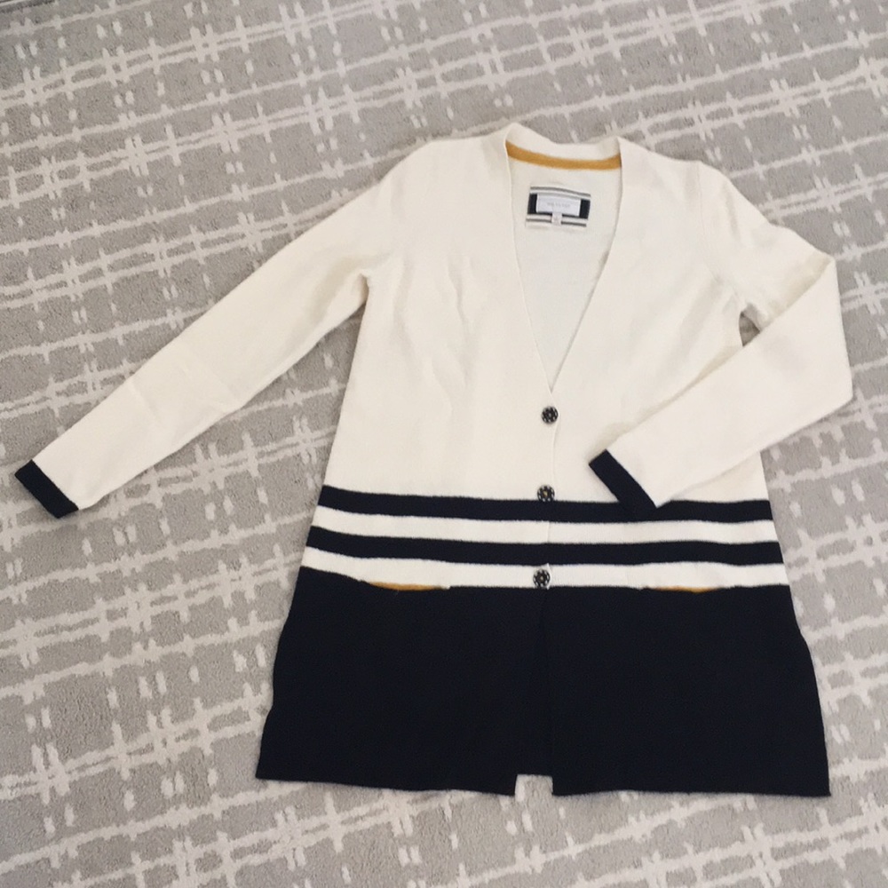 Anthropologie Cream and Black Cardigan